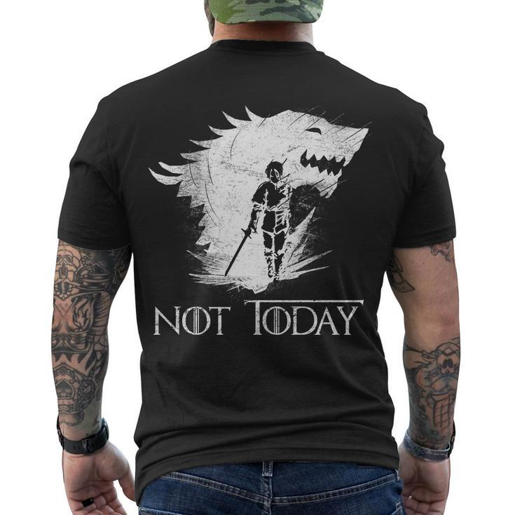 Not Today Arya Wolf Tshirt Men's Crewneck Short Sleeve Back Print T-shirt