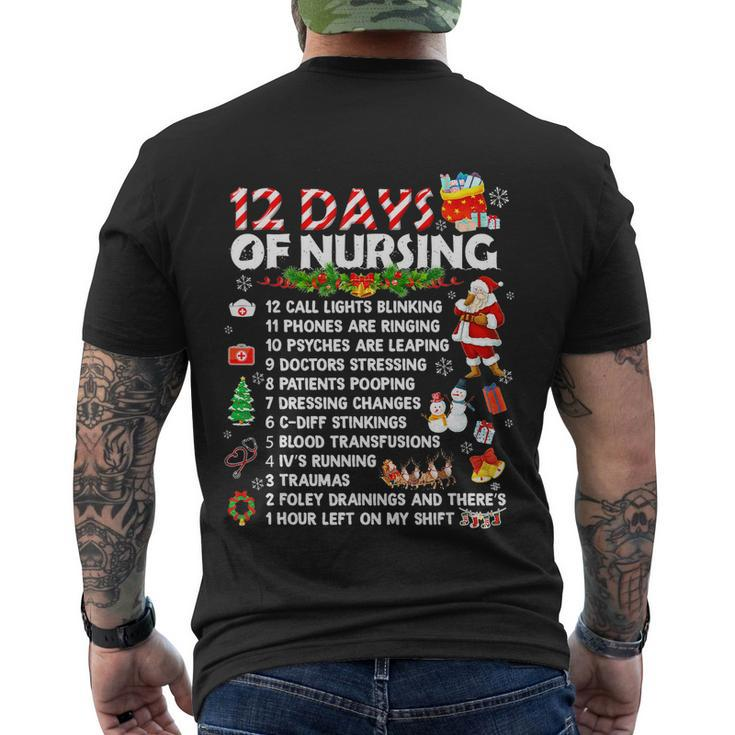 Nurses Merry Christmas Funny 12 Days Of Nursing Xmas Women Men's Crewneck Short Sleeve Back Print T-shirt