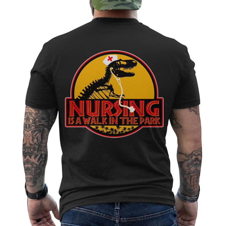 Nursing Is A Walk In The Park Funny Tshirt Men's Crewneck Short Sleeve Back Print T-shirt