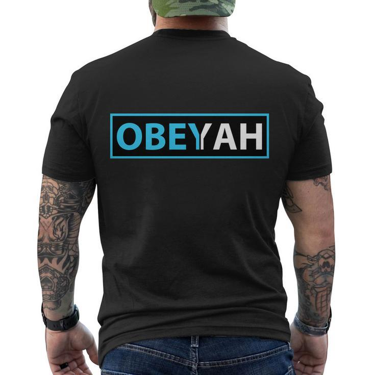 Obeyah Obey Yah God Christian Hebrew Roots Men's Crewneck Short Sleeve Back Print T-shirt
