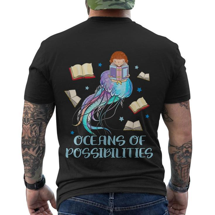 Oceans Of Possibilities Summer Reading 2022 Librarian Tshirt Men's Crewneck Short Sleeve Back Print T-shirt
