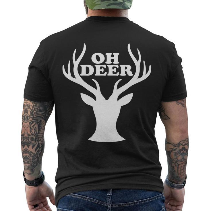 Oh Deer Funny Christmas Tshirt Men's Crewneck Short Sleeve Back Print T-shirt