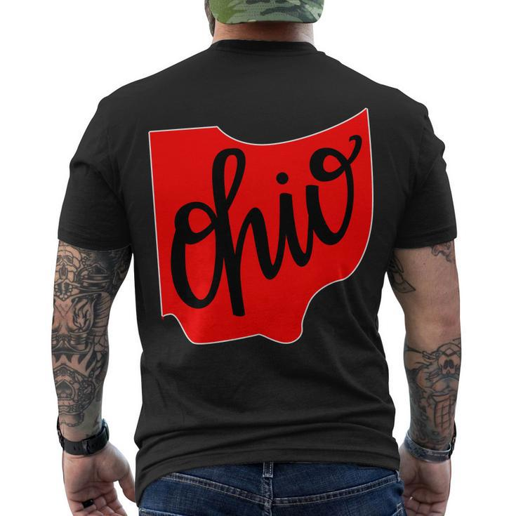 Ohio Outline State Men's Crewneck Short Sleeve Back Print T-shirt