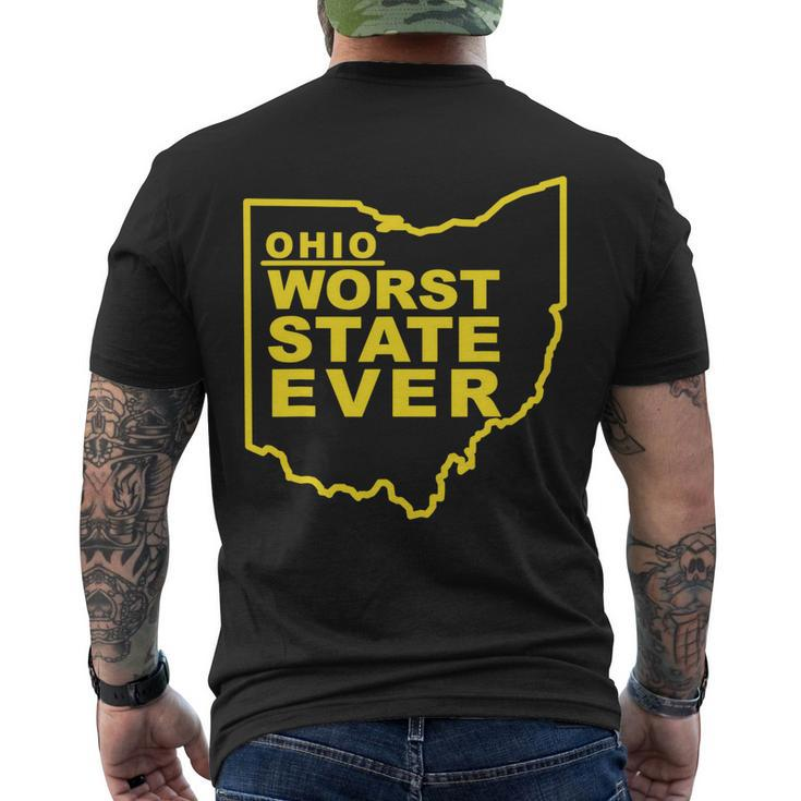 Ohio Worst State Ever Tshirt Men's Crewneck Short Sleeve Back Print T-shirt