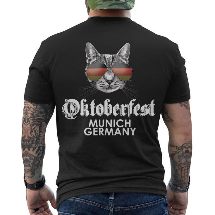 Oktoberfest Cat Munich Germany Men's Crewneck Short Sleeve Back Print T-shirt