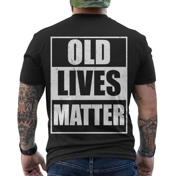 Old Lives Matter Distressed Logo Tshirt Men's Crewneck Short Sleeve Back Print T-shirt