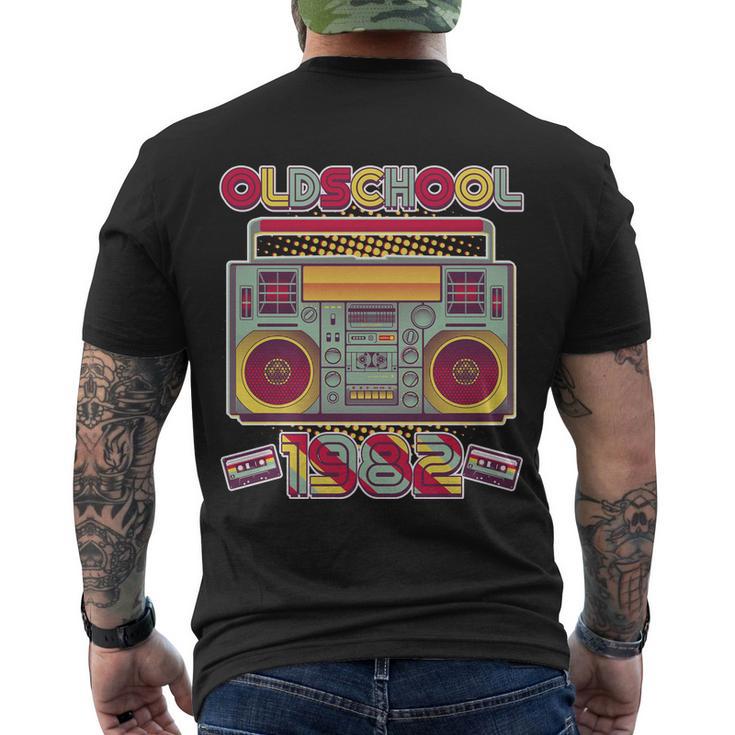 Oldschool Boombox 1982 40Th Birthday Men's Crewneck Short Sleeve Back Print T-shirt