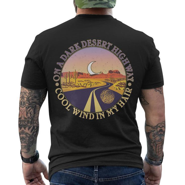 On A Dark Desert Highway Cool Wind In My Hair Tshirt Men's Crewneck Short Sleeve Back Print T-shirt