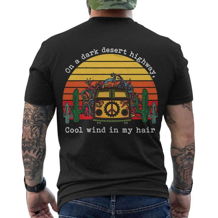 On A Dark Desert Highway Retro Men's Crewneck Short Sleeve Back Print T-shirt