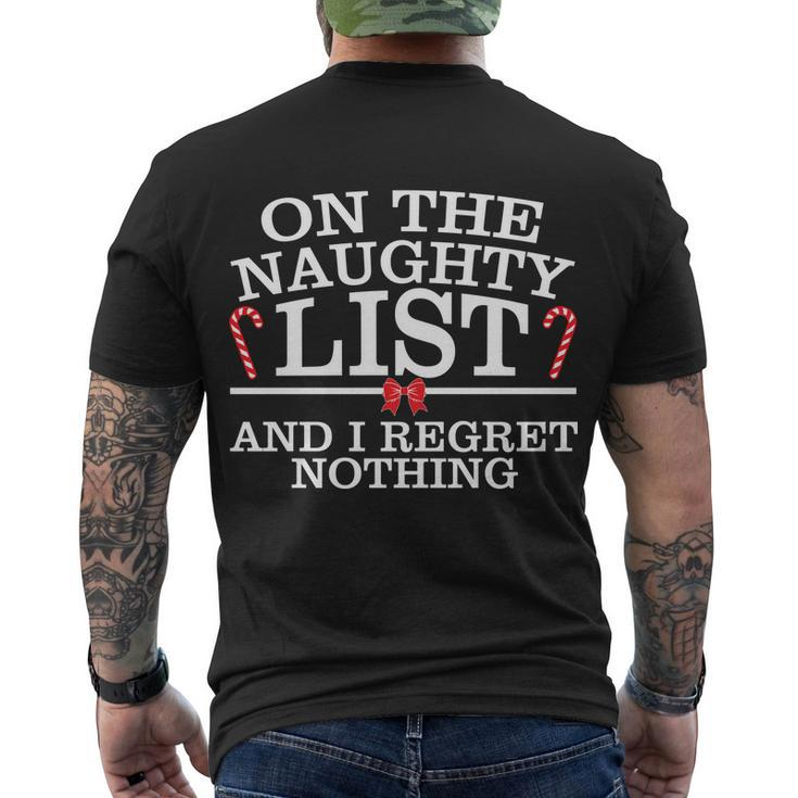 On The Naughty List Funny Christmas Men's Crewneck Short Sleeve Back Print T-shirt