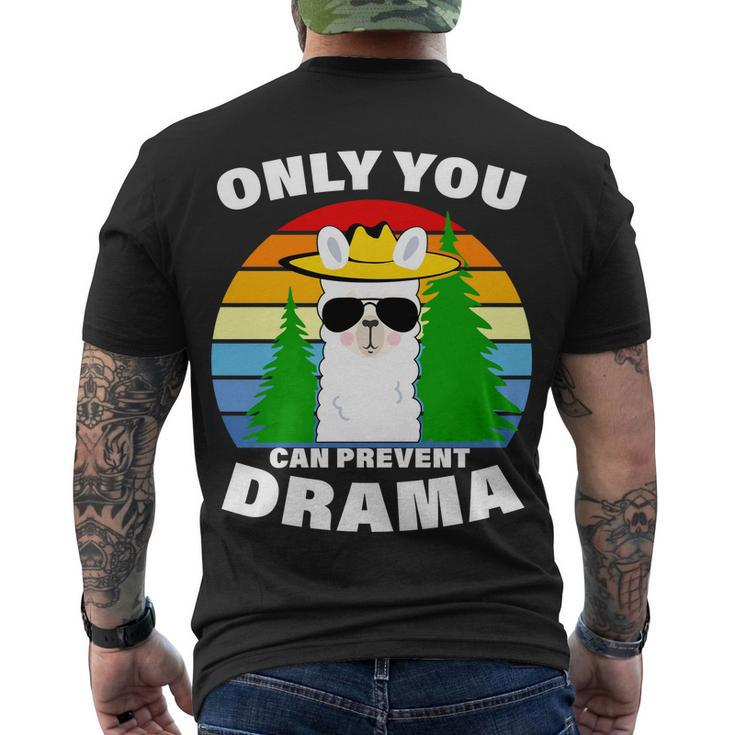 Only You Can Prevent Drama Llama Men's Crewneck Short Sleeve Back Print T-shirt