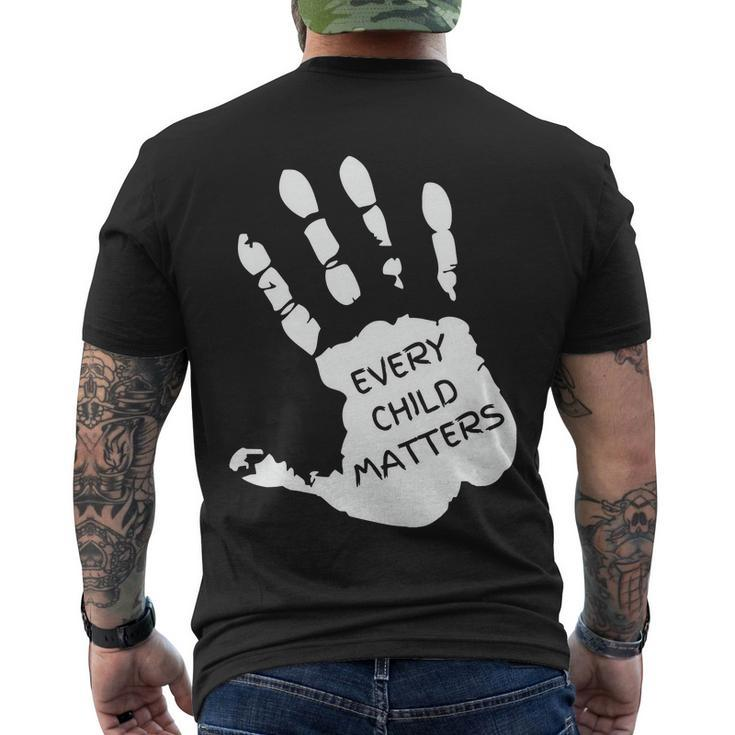 Orange Day Hand Every Child Matters Men's Crewneck Short Sleeve Back Print T-shirt