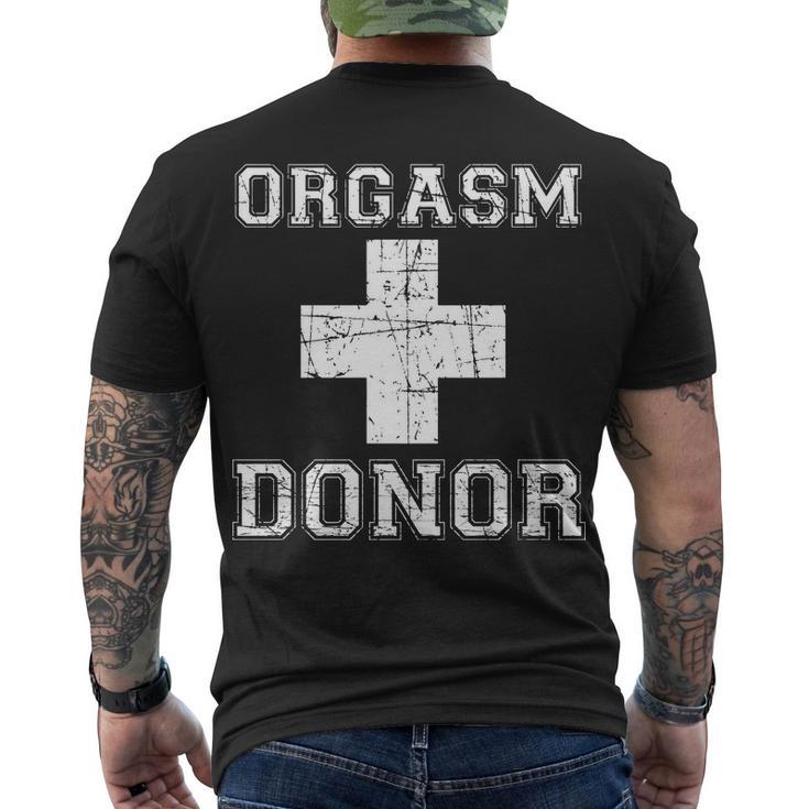 Orgasm Donor V2 Men's Crewneck Short Sleeve Back Print T-shirt