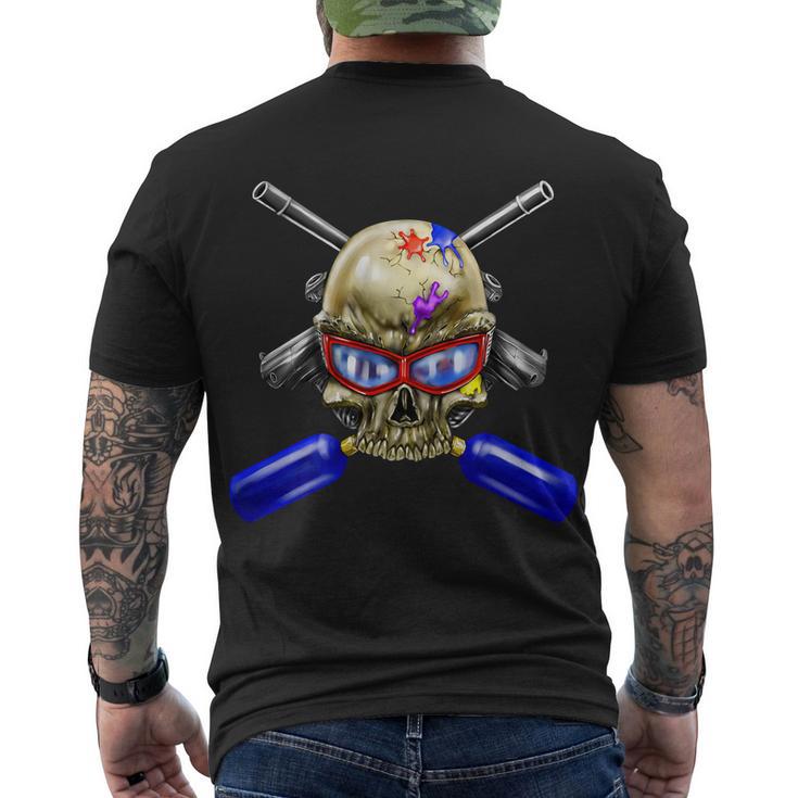 Paintball Skull Men's Crewneck Short Sleeve Back Print T-shirt