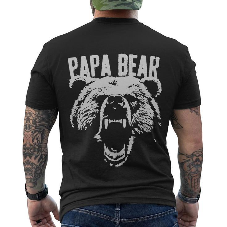Papa Bear Best Dad Shirt Fathers Day Father Pop Gift Men Men's Crewneck Short Sleeve Back Print T-shirt