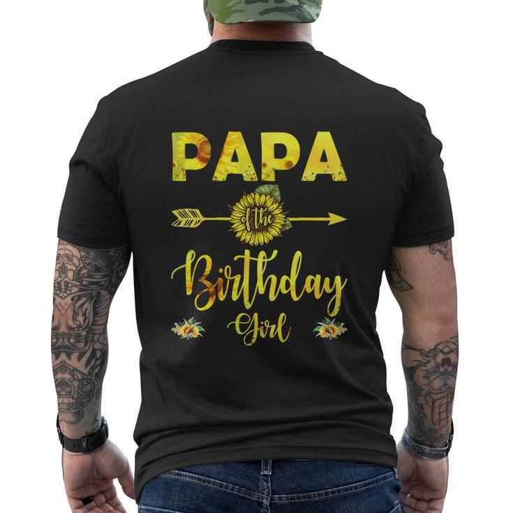 Papa Of The Birthday Girl Funny Dad Sunflower Men's Crewneck Short Sleeve Back Print T-shirt