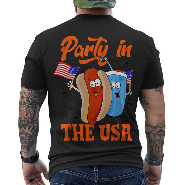 Party In The Usa Hot Dog Love Usa Fourth Of July Men's T-shirt Back Print