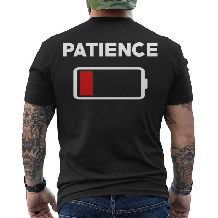 Patience Running Low V3 Men's Crewneck Short Sleeve Back Print T-shirt
