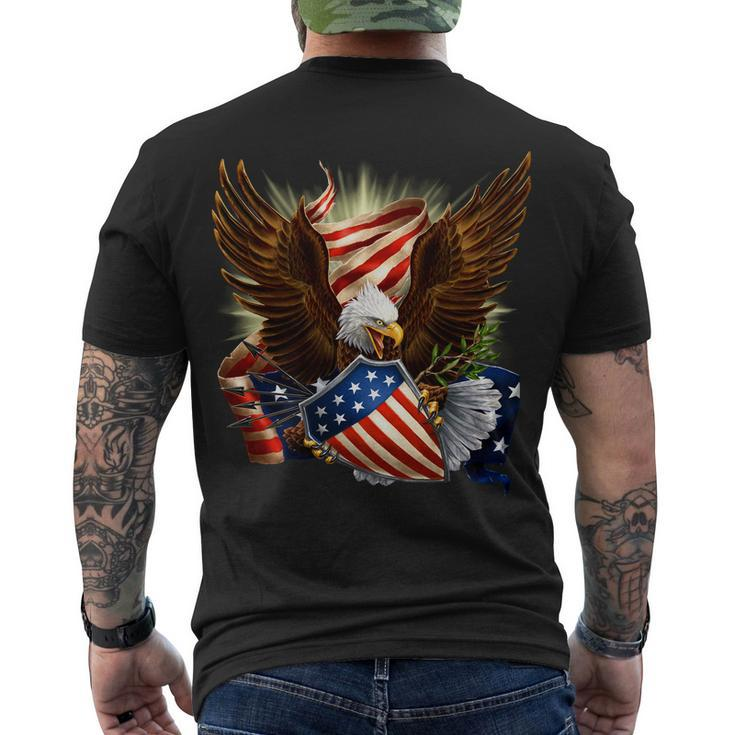 Patriot Eagle American Shield Tshirt Men's Crewneck Short Sleeve Back Print T-shirt