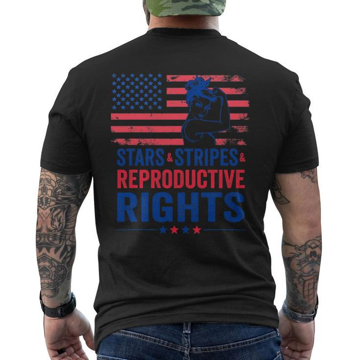 Patriotic 4Th Of July Stars Stripes Reproductive Right Men's Back Print T-shirt