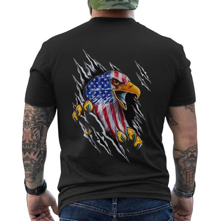 Patriotic Eagle Shirt 4Th Of July Usa American Flag Men's Crewneck Short Sleeve Back Print T-shirt