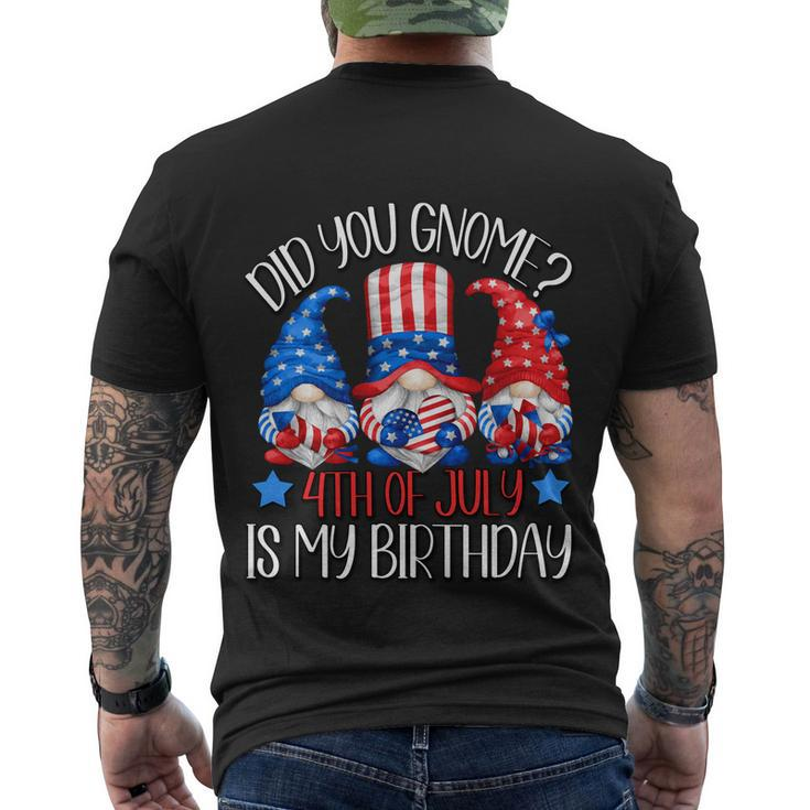 Patriotic Gnome In American Flag Outfit 4Th Of July Birthday Gift Men's Crewneck Short Sleeve Back Print T-shirt