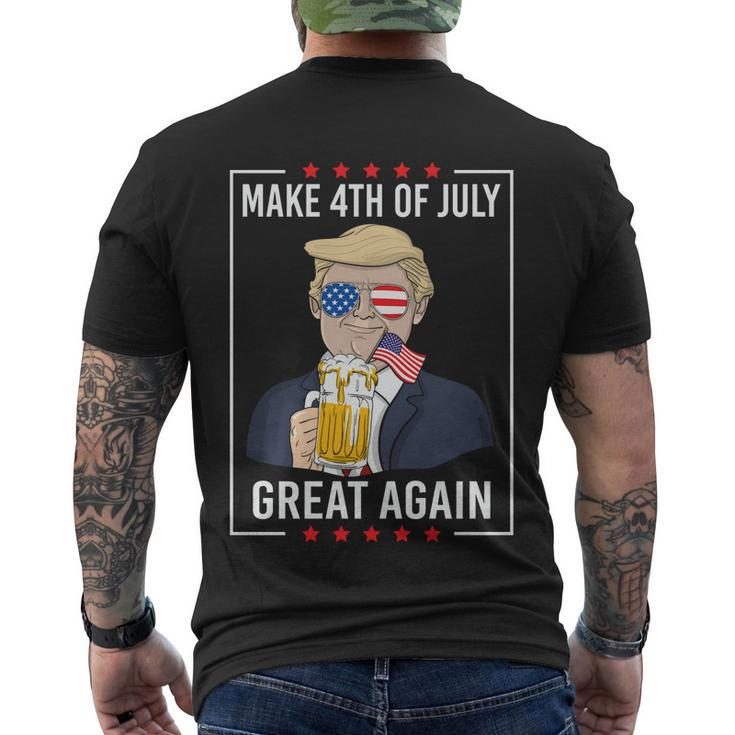 Patriotic Make 4Th Of July Great Again Trump Ing Beer Gift Men's Crewneck Short Sleeve Back Print T-shirt