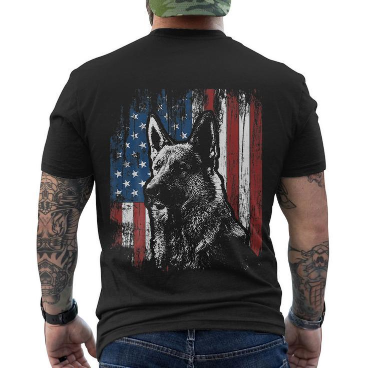 Patrioticgiftgermangiftshepherdgiftamericangiftflag Dog Gift Men Women Gift Men's Crewneck Short Sleeve Back Print T-shirt