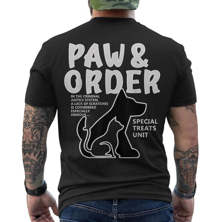 Paw And Order Special Feline Unit Pets Training Dog And Cat Men's T-shirt Back Print