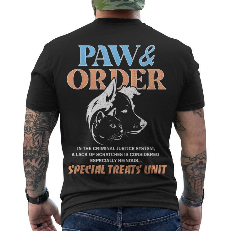 Paw And Order Training Dog And Cat Men's T-shirt Back Print