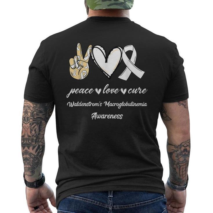 Peace Love Cure Waldenstroms Macroglobulinemia Awareness Men's T-shirt Back Print