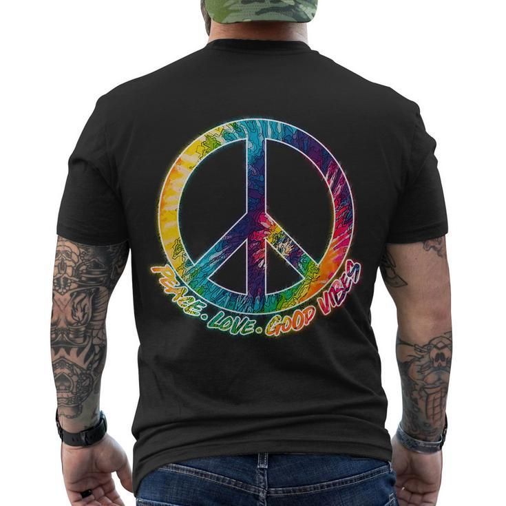 Peace Love Good Vibes Tshirt Men's Crewneck Short Sleeve Back Print T-shirt