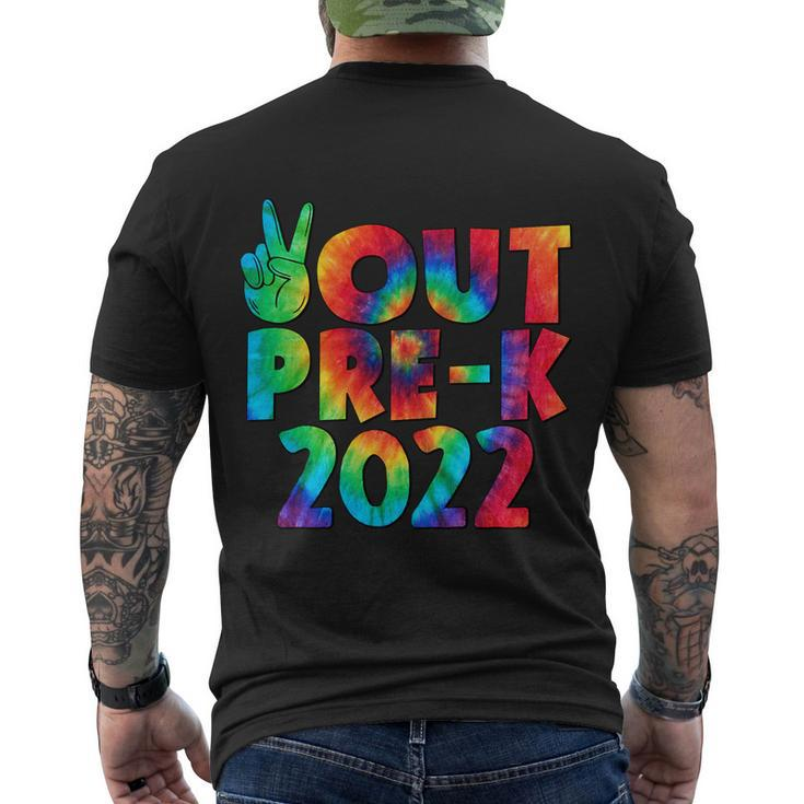 Peace Out Pregiftk 2022 Tie Dye Happy Last Day Of School Funny Gift Men's Crewneck Short Sleeve Back Print T-shirt