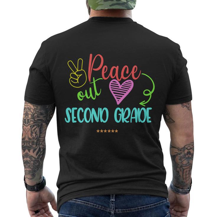 Peace Out Second Grade Graphic Plus Size Shirt For Teacher Female Male Students Men's Crewneck Short Sleeve Back Print T-shirt