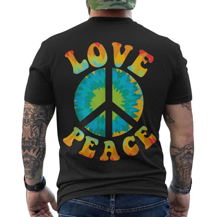 Peace Sign Love 60S 70S Tie Dye Hippie Halloween Costume V9 Men's T-shirt Back Print