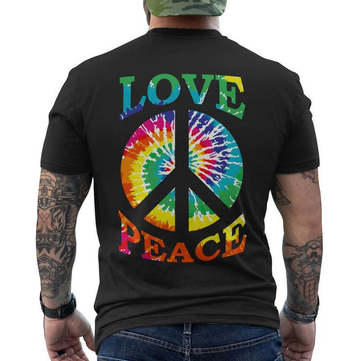 Peace Sign Love Retro 60S 70S Tie Dye Hippie Costume Men's Crewneck Short Sleeve Back Print T-shirt
