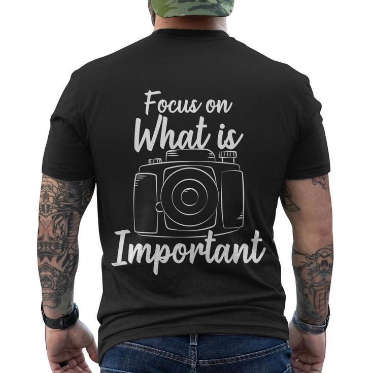 Photograph Camera Focus Photography Lense Photo Photographer Gift Men's Crewneck Short Sleeve Back Print T-shirt