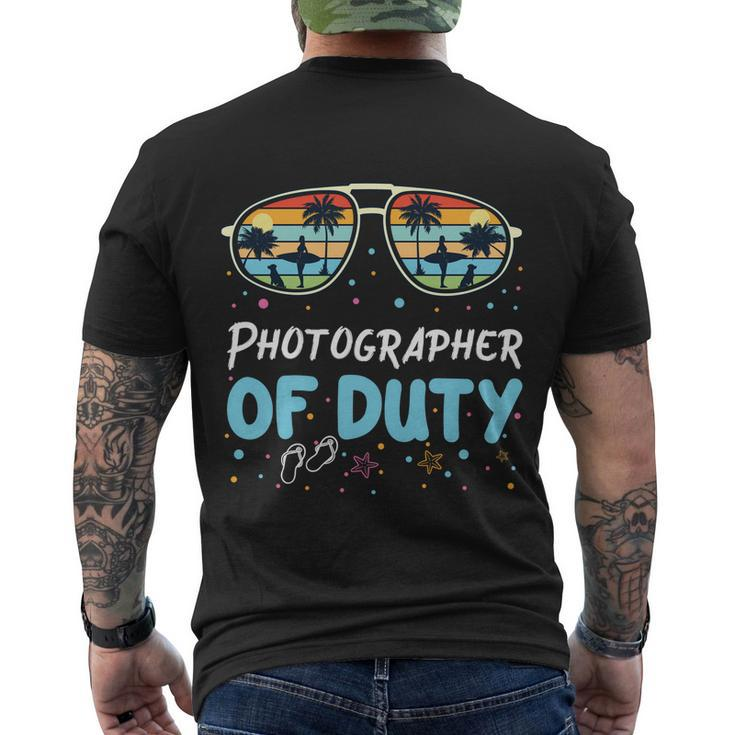 Photographer Of Duty Cool Gift Photographer Cool Gift Men's Crewneck Short Sleeve Back Print T-shirt