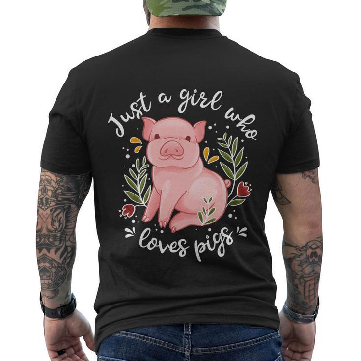 Pig Just Girl Who Loves Pigs Pig Lovers Men's T-shirt Back Print