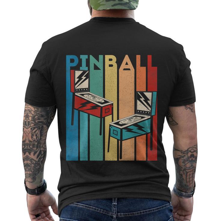 Pinball Retro Vintage Multiball Pinball Machine Arcade Game Men's Crewneck Short Sleeve Back Print T-shirt