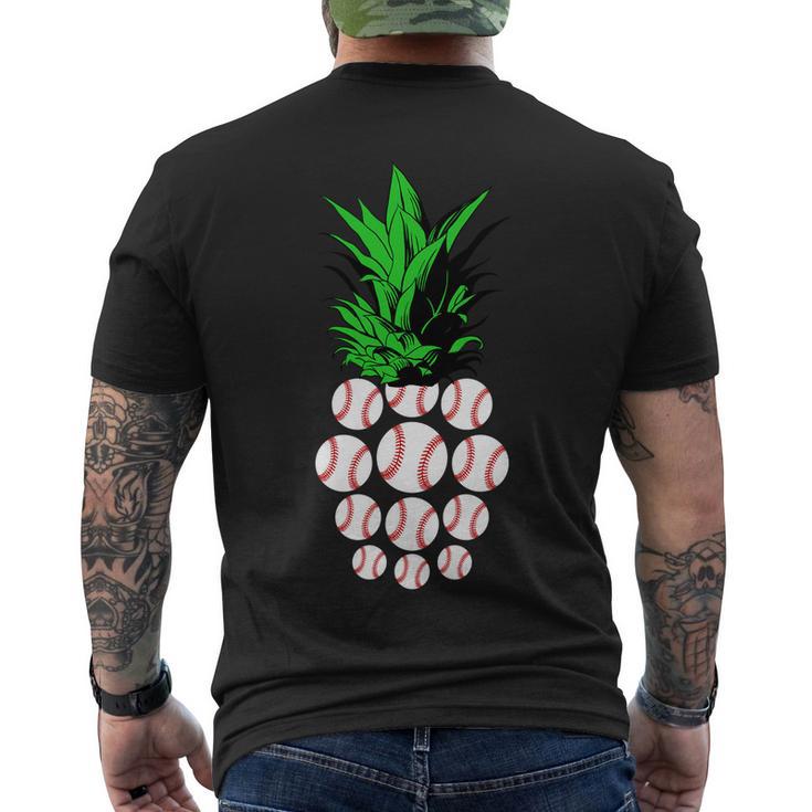 Pineapple Baseball Tshirt Men's Crewneck Short Sleeve Back Print T-shirt