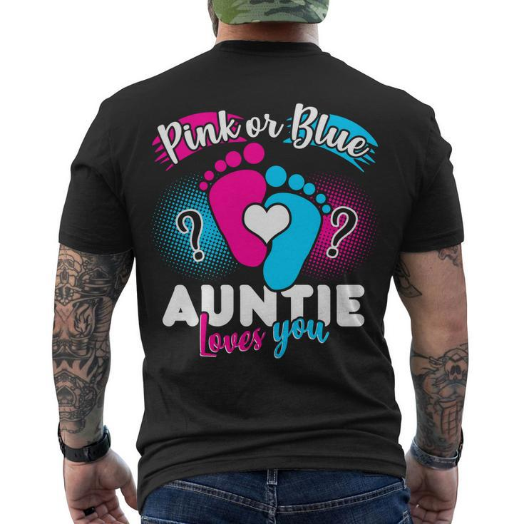 Pink Or Blue Auntie Loves You Men's Crewneck Short Sleeve Back Print T-shirt