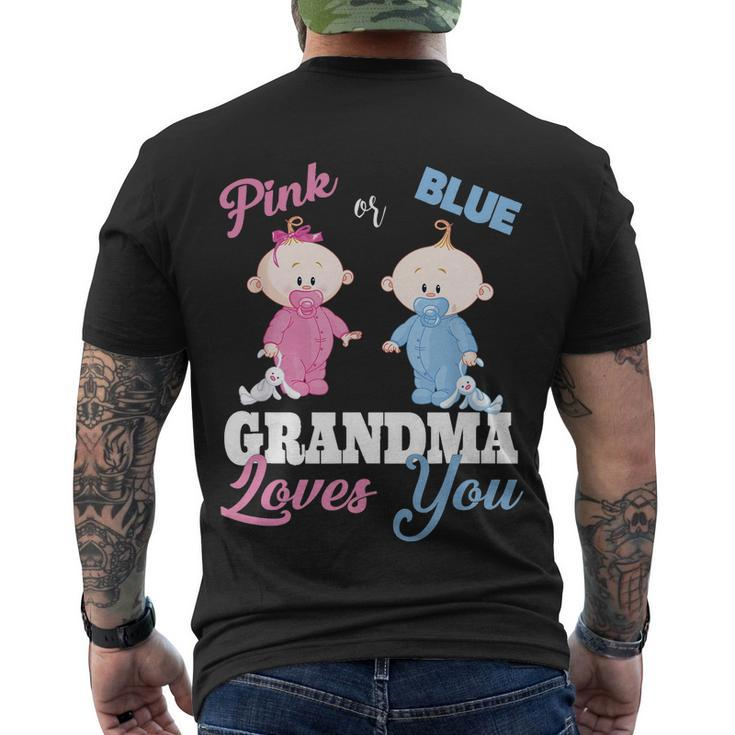 Pink Or Blue Grandma Loves Yougiftgender Reveal Gift Men's Crewneck Short Sleeve Back Print T-shirt