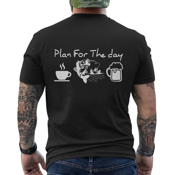 Plan For The Day Fishing And Beer Funny Fishing Men's Crewneck Short Sleeve Back Print T-shirt