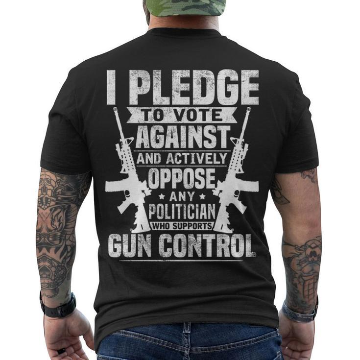 Pledge To Vote - Against Gun Control Men's Crewneck Short Sleeve Back Print T-shirt
