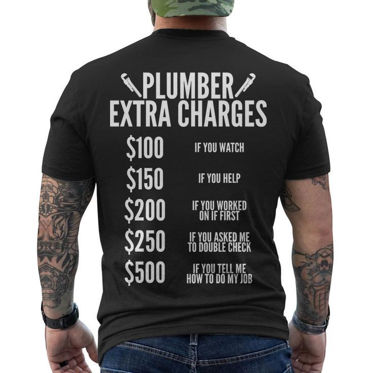 Plumber Extra Charges Tshirt Men's Crewneck Short Sleeve Back Print T-shirt