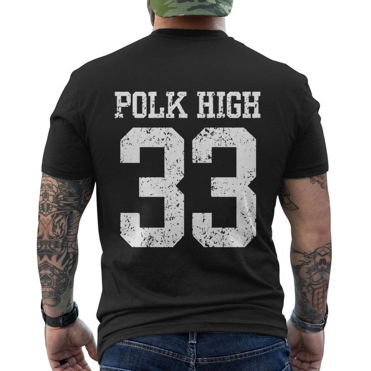Polk High Number  Men's Crewneck Short Sleeve Back Print T-shirt