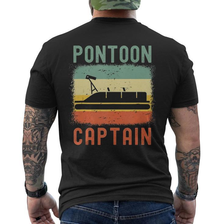 Pontoon Captain Retro Vintage Boat Lake Outfit Men's Back Print T-shirt