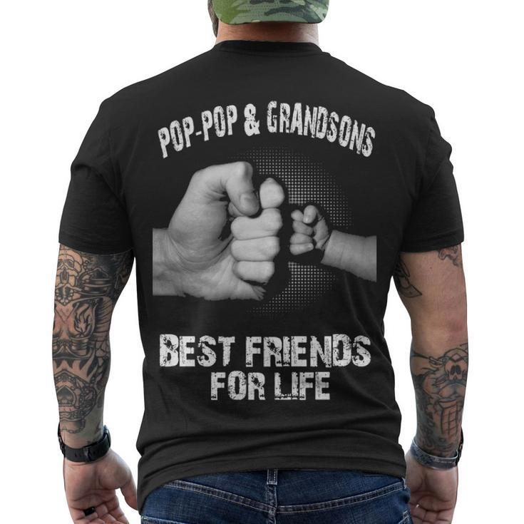 Pop-Pop & Grandsons - Best Friends Men's Crewneck Short Sleeve Back Print T-shirt