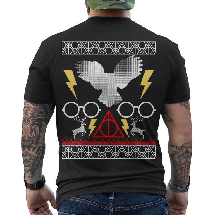 Potter Ugly Christmas Sweater Lighting Men's Crewneck Short Sleeve Back Print T-shirt